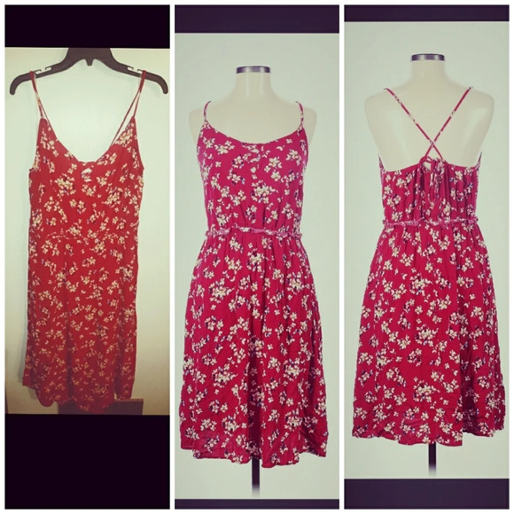 Xhilaration Dresses & Skirts - Red floral dress xxl Multicolor